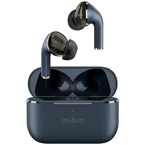 Wireless Mibro Earbuds M1 in Dark Blue with charging case.