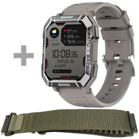 Smartwatch Blackview W60 in khaki with Bluetooth connectivity, extra strap, and integrated speaker.