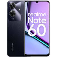 realme Note 60 smartphone with 6.74-inch display, dual cameras, and Voyage Blue finish.