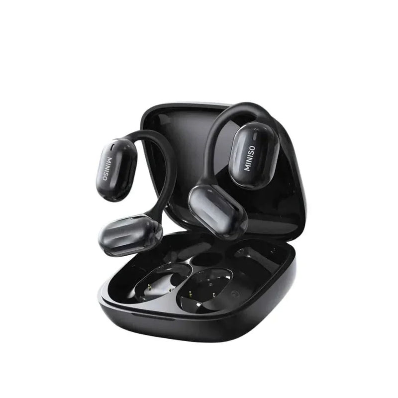 Bluetooth translation earbuds Miniso MS162 with real-time translation feature.