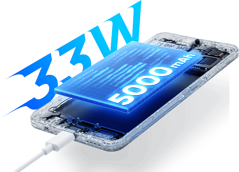 Realme-C53 Versão Global smartphone with 5000mAh battery and 33W fast charging.