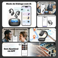 Bluetooth earbuds Miniso translator with touch screen, optimized for clear sound and multi-language translation.