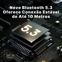 Novo Bluetooth 5.3 em Headphones Baseus Pro para conexão estável de até 10 metros.