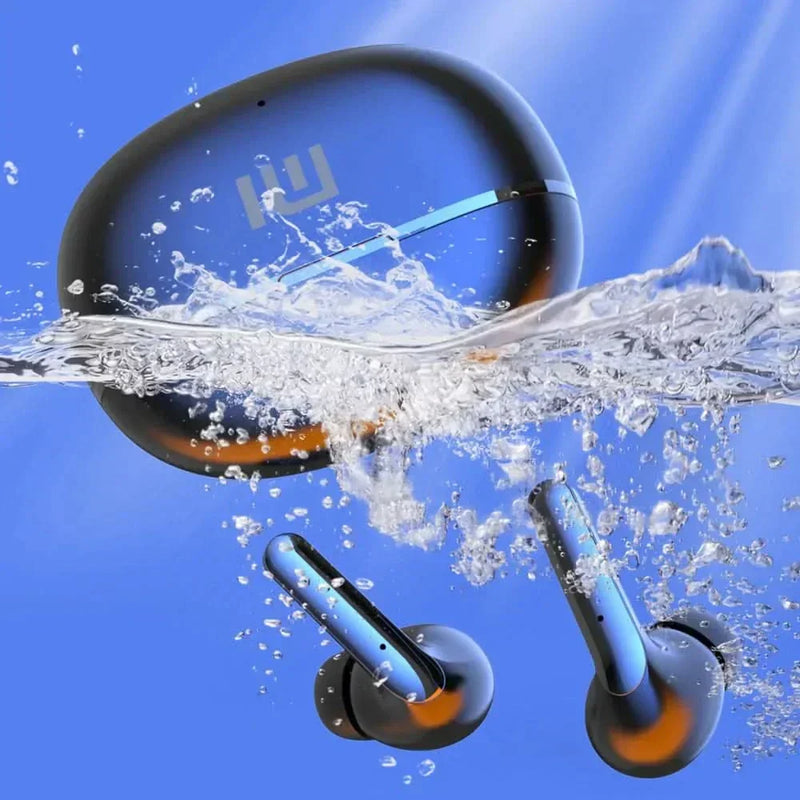 Fones de Ouvido AirSync 7 Bluetooth 5.3 com estojo de carregamento, áudio imersivo, design ergonômico.