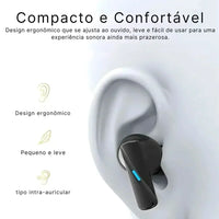 In-ear headphones with ergonomic design and compact fit in the ear.