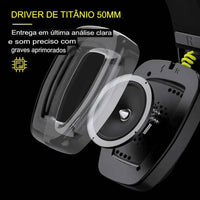 Headset Gamer NUBWO Pro with 50mm titanium drivers for enhanced bass and precise sound.
