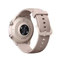 Beige Mibro A3 smart watch showcasing rear design and strap.