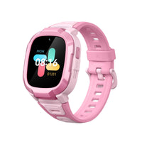 Mibro Kids P6 smartwatch in pink, features all-day safety, video calls, 12-day standby, waterproof design, fun sports modes.