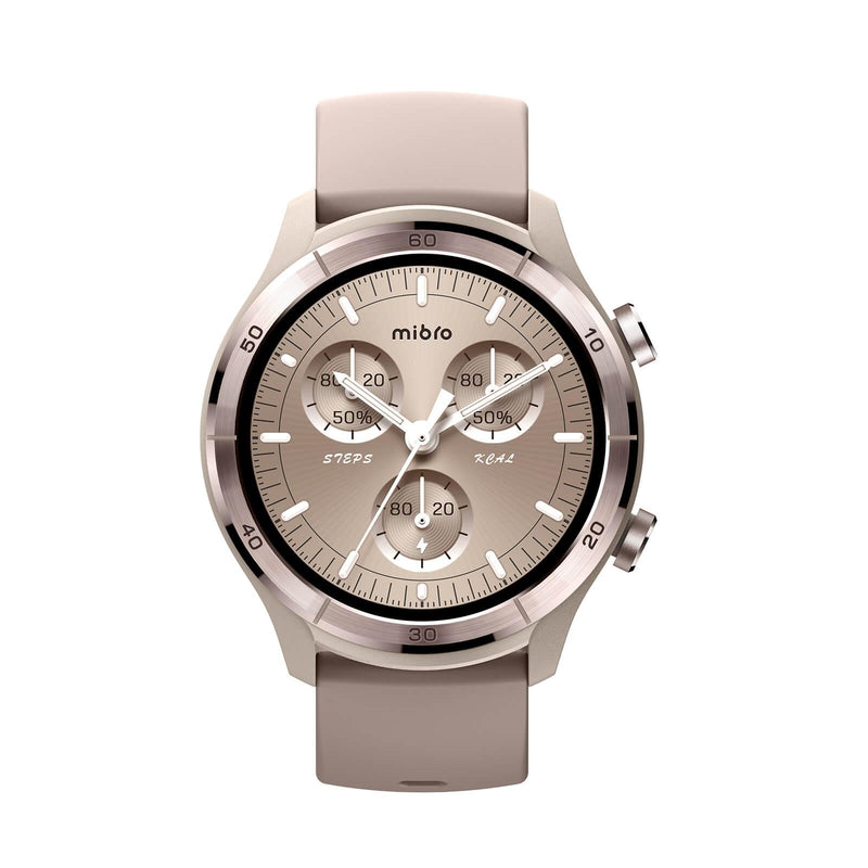 Fashionable Mibro A3 smartwatch with HD display, BT calling, GPS, and health monitoring.