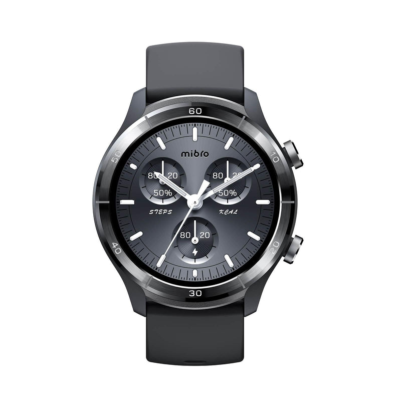 Mibro A3 smartwatch with HD display, GPS, BT calling, and fitness tracking.